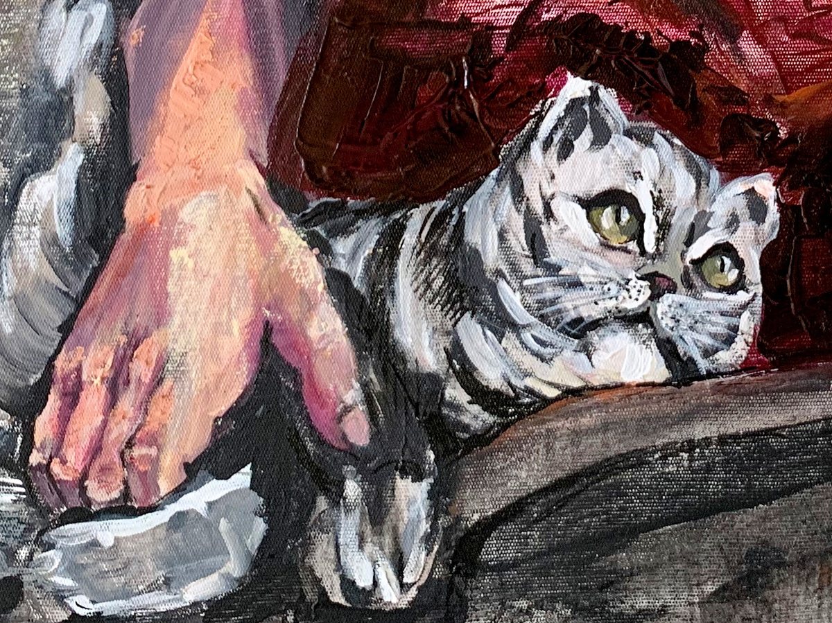 Detay: el ve kedi